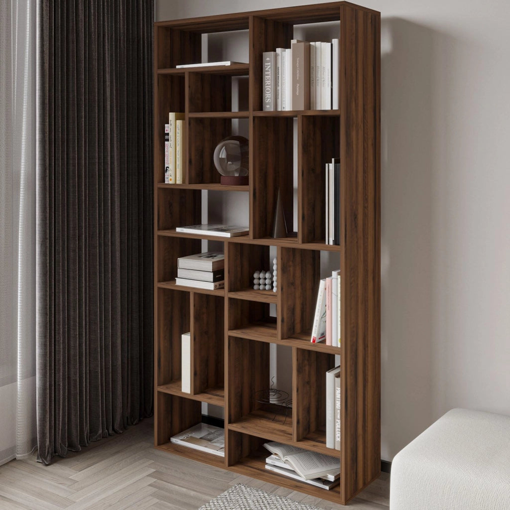 Libreria in legno "Nicola" - 90 x 30 x 180 cm - Marrone