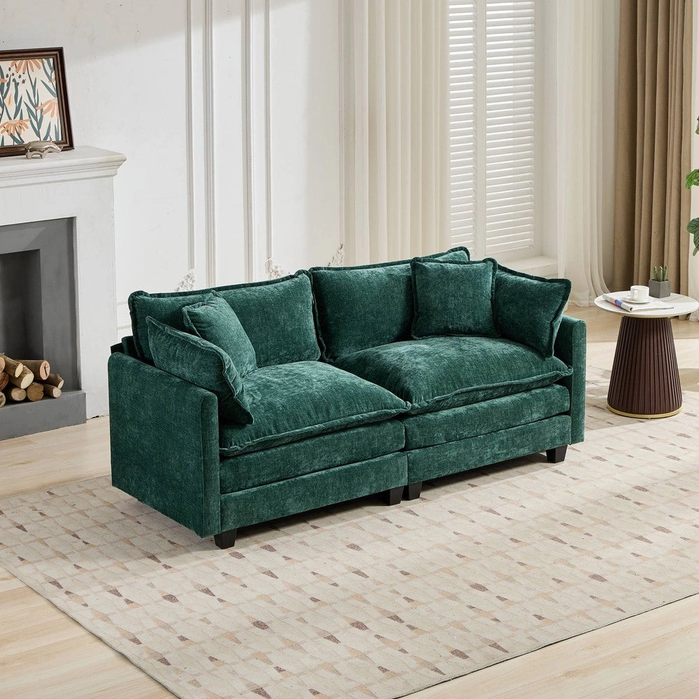 Divano 2 posti imbottito tessuto ¨C Minimal ¨C Verde 140x90x70