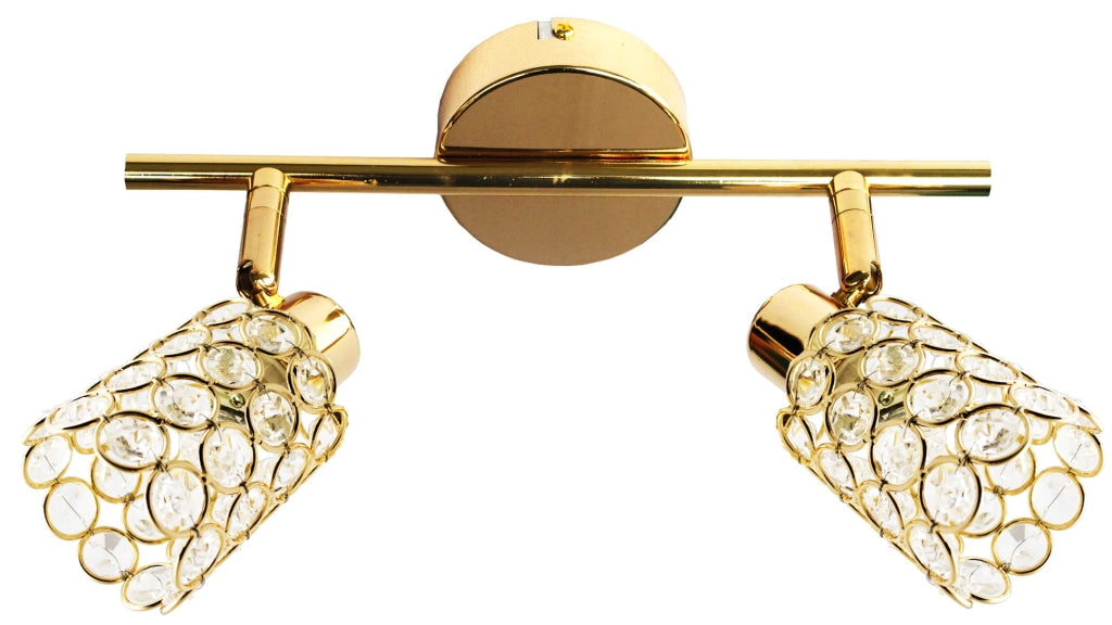 Plafoniera Candellux York 92-70104 ottone 2xG9 con cristalli