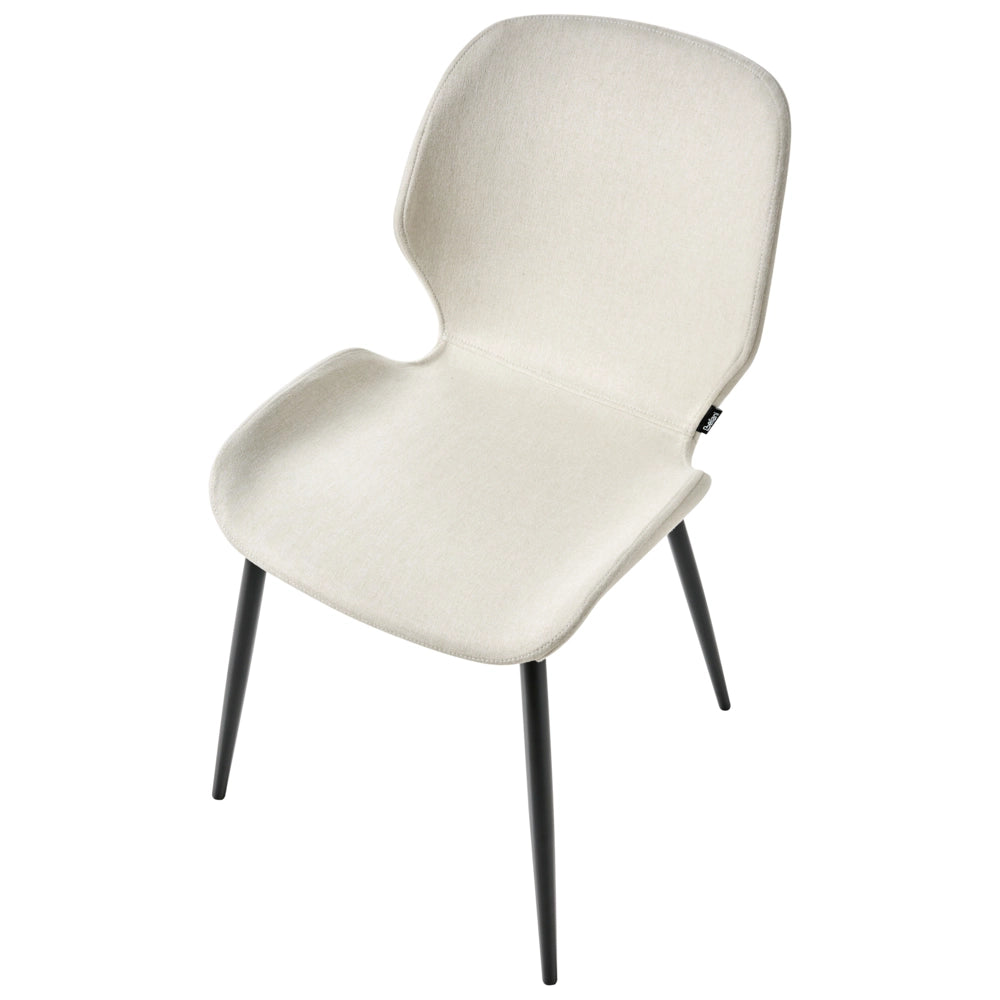 Set di 2 sedie da conferenza Tappezzeria in poliestere beige chiaro Gambe in ferro Arredo ufficio moderno