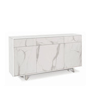 Mobile Soggiorno 3 Ante 3 Cassetti 164x41 h92cm Ossido Bianco Marmo Calacatta