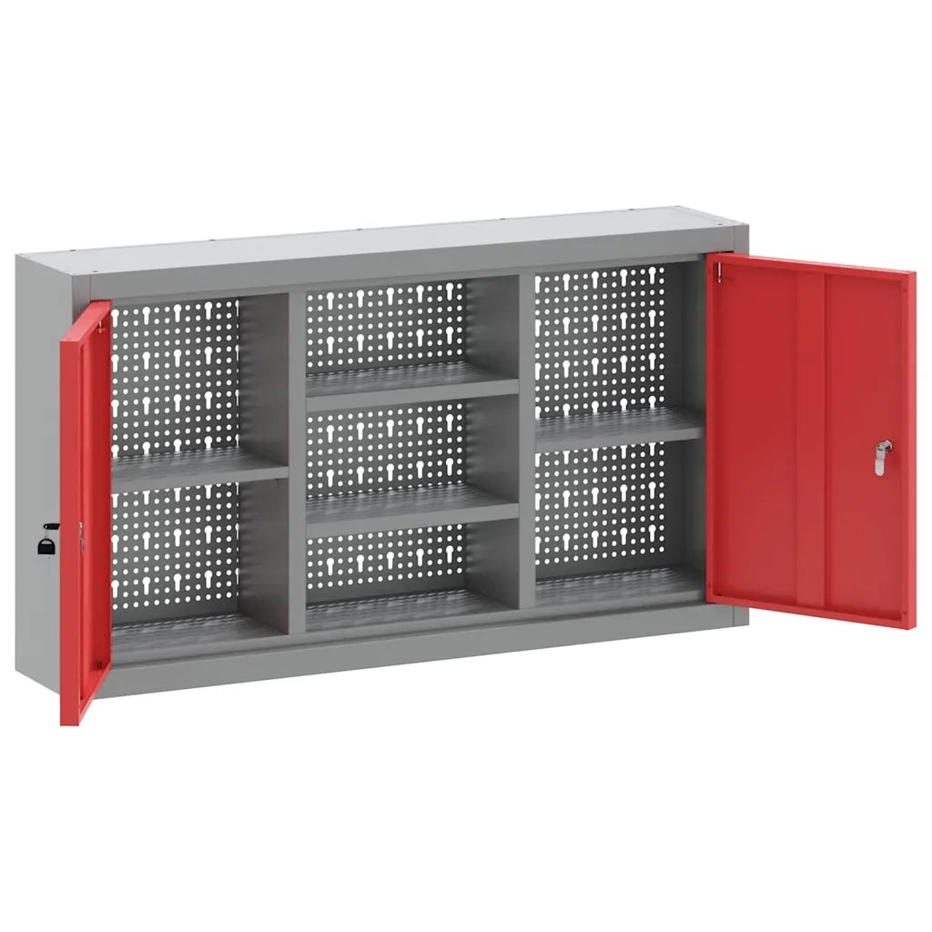 Mobile per attrezzi con blocco Rosso e Grigio 100 x 20 x 55 cm CFW7065715