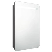 Armadietto Bagno | Armadio da bagno con Specchio e LED Grigio 60x11x80 cm