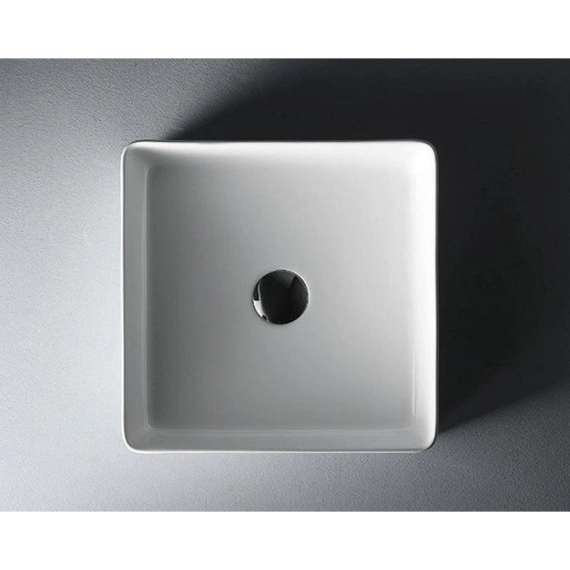 Lavabo quadrato da appoggio senza foro BE 46,5x46,5x10 cm
