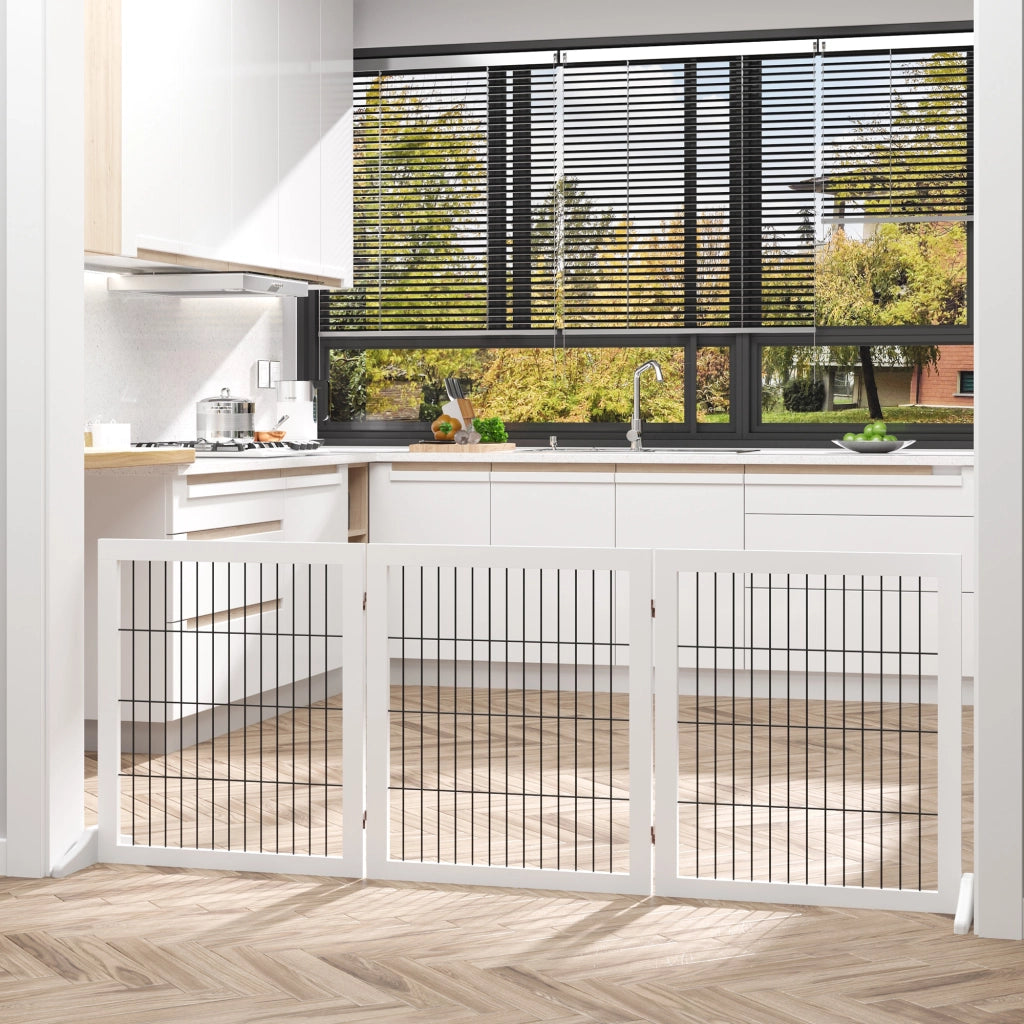 Cancello per Cani ¨C zephmum ¨C Bianco Legno 185x71 cm