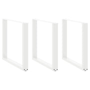 Set di 3 gambe moderne per tavolo da pranzo a forma di U 80 x 73 cm con piedini regolabili acciaio bianco 02_0057445