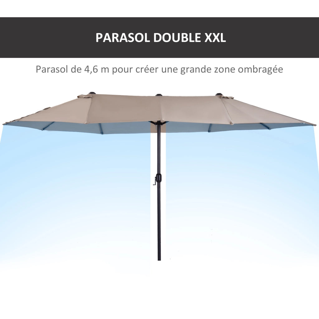 Parasole da giardino esterno rettangolare ¨C zephmum ¨C marrone, acciaio, 460x270x240 cm