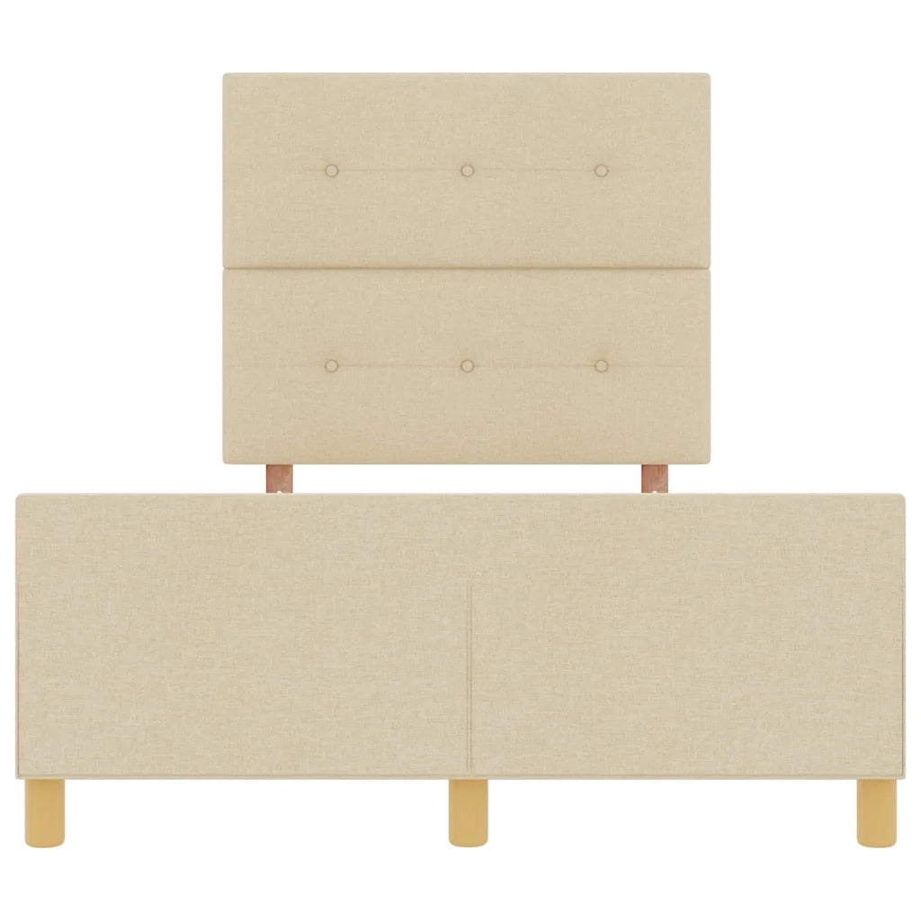 Struttura del letto con testiera Crema 120 x 190 cm Tessuto