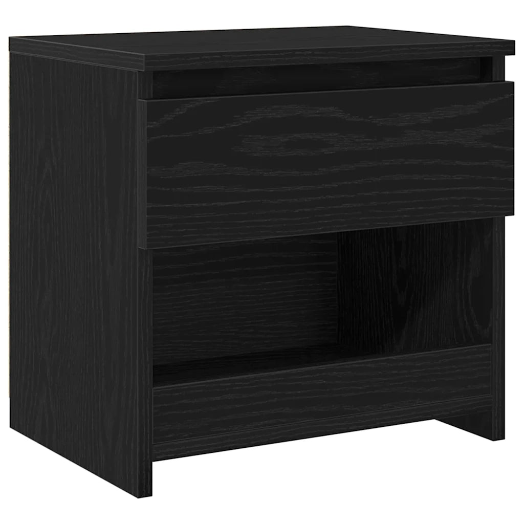 Armadio da Notte con cassetto 2 pcs Rovere Nero 40 x 30 x 39 cm 862575