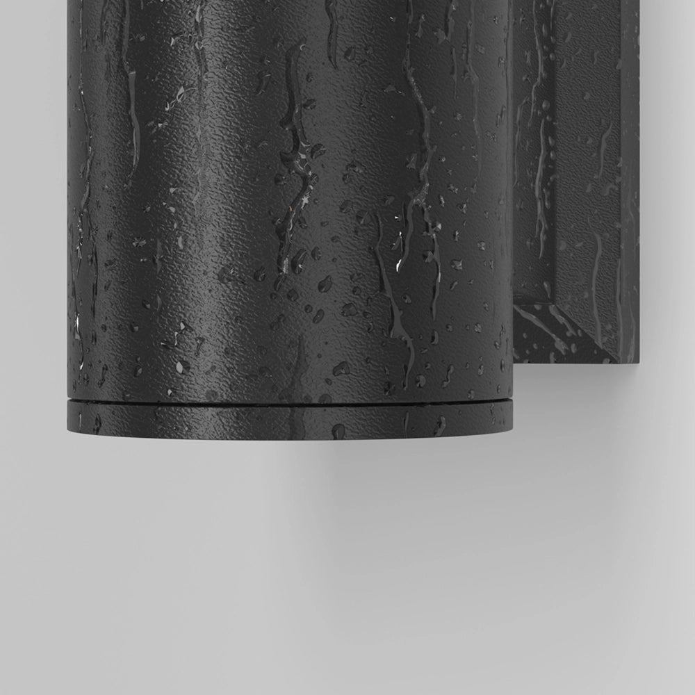 Lampada Da Parete Moderna Da Esterno Alluminio Nero 1 Luce Gu10 50W Ip54
