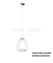 SOSPENSIONE OTTONE SAT. 1 LUCE VETRO BETA TRASPARENTE 1176OS-S1 BETA-TR