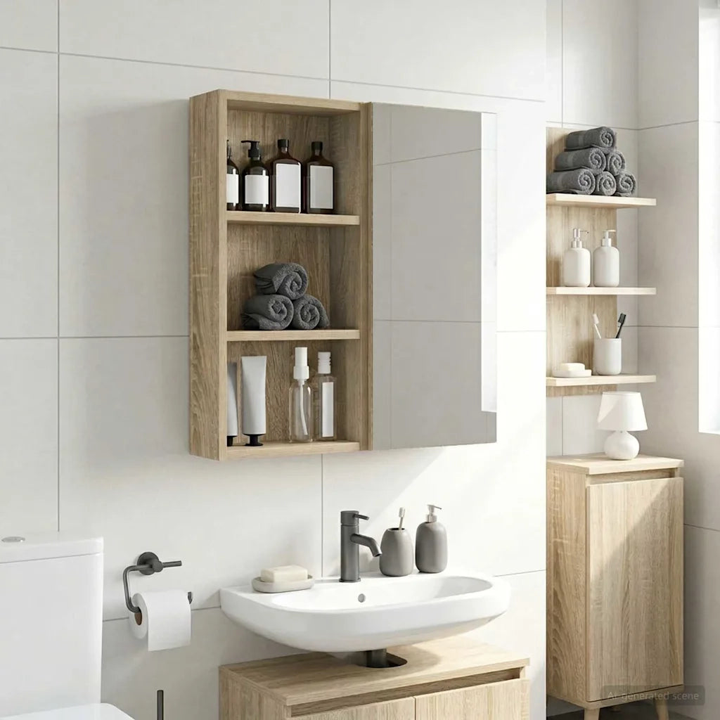 Armadio da bagno a muro Rovere Sonoma 30 x 10 x 60,5 cm 889321