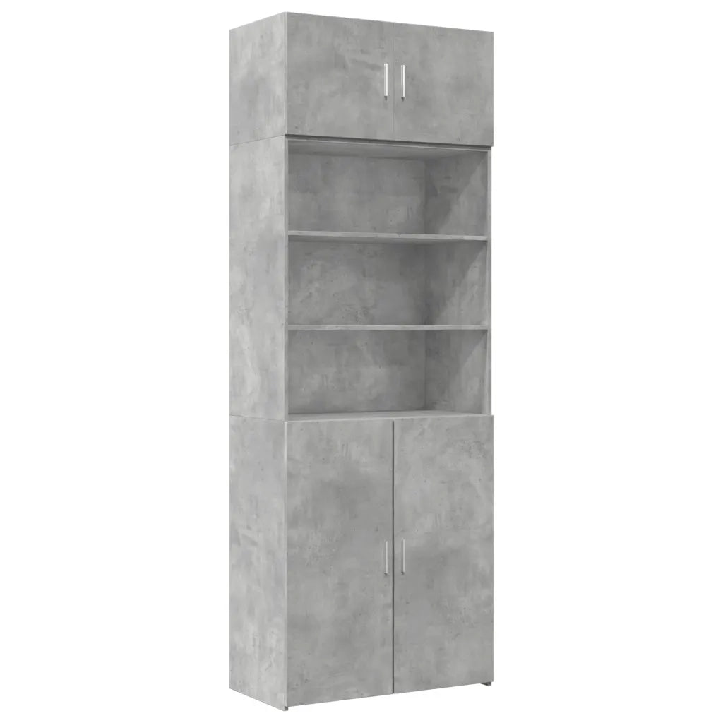 vidaXL Armadietto Grigio Cemento 80x42,5x225 cm in Truciolato