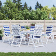 Cuscino da Esterno 6 pcs Blu e Bianco 120 x 50 x 7 cm Tessuto 42040529