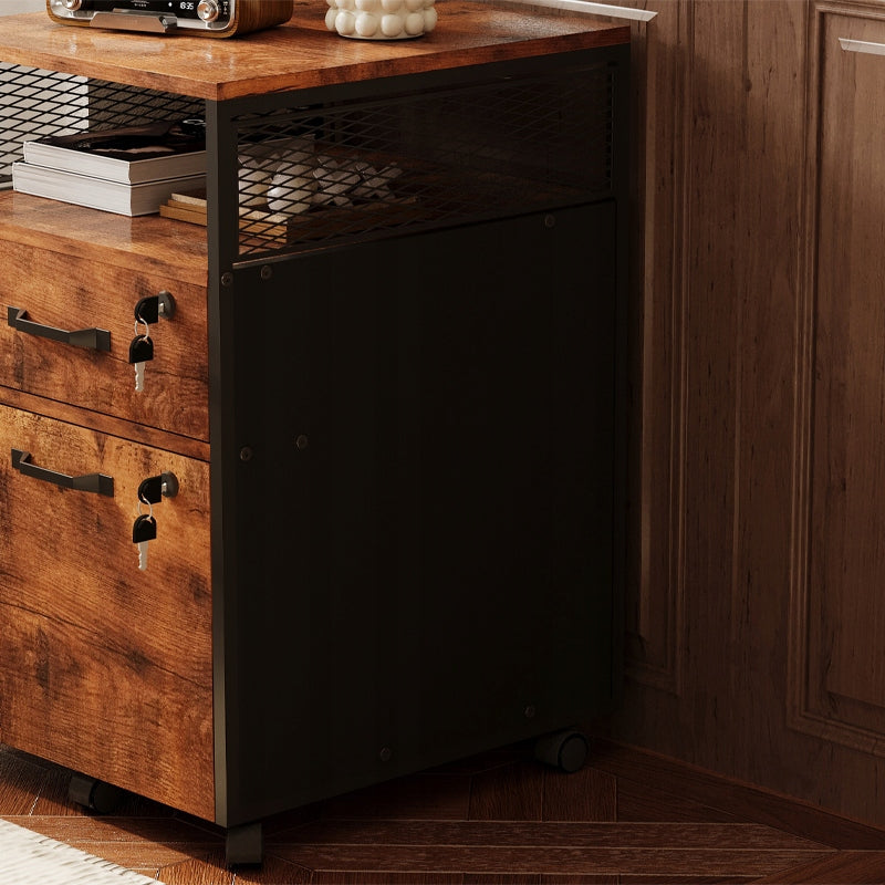 Armadio su ruote per l'archiviazione di documenti con cassetti chiudibili a chiave loft