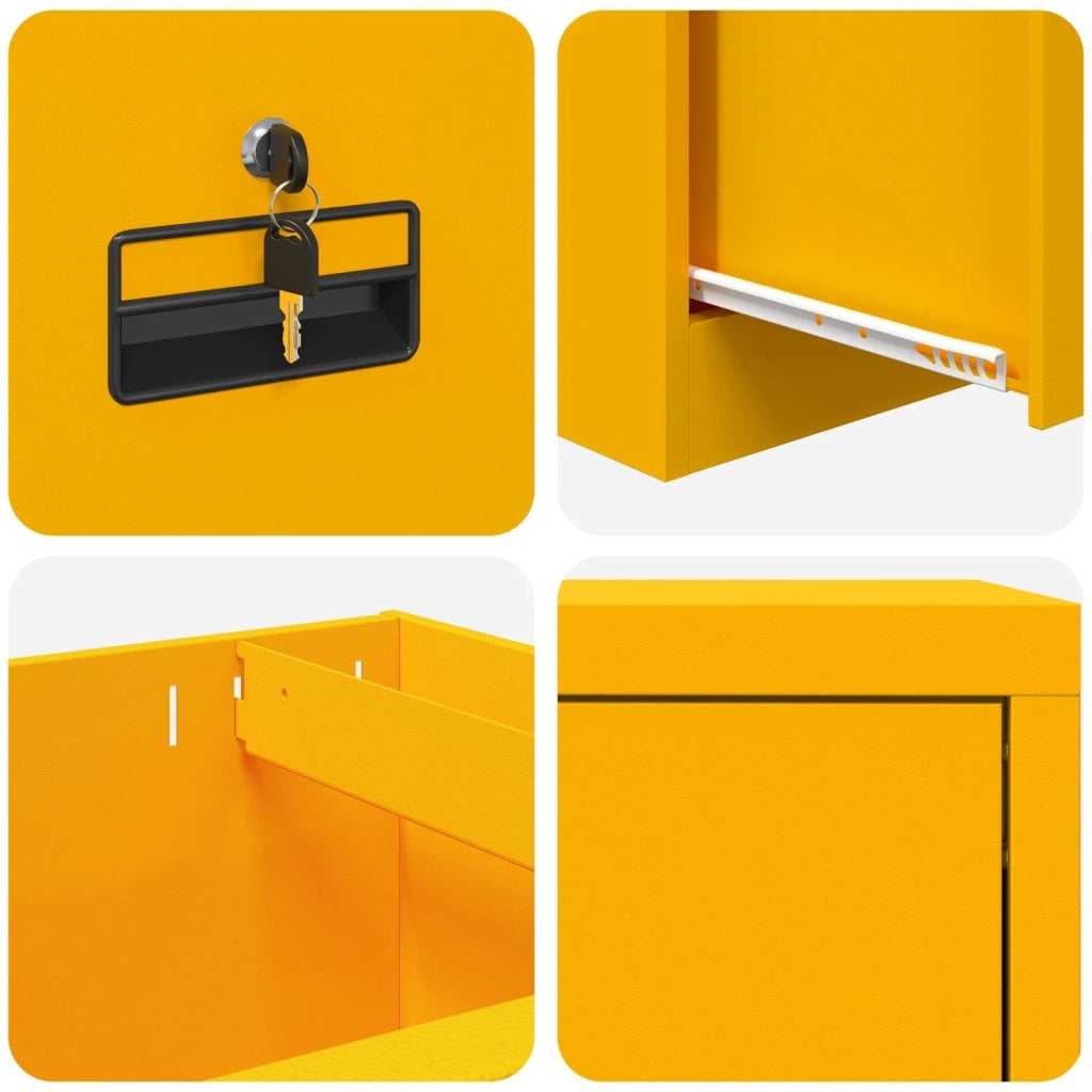 Armadio per File con cassetto Giallo senape 45,5 x 42 x 139 cm 891625