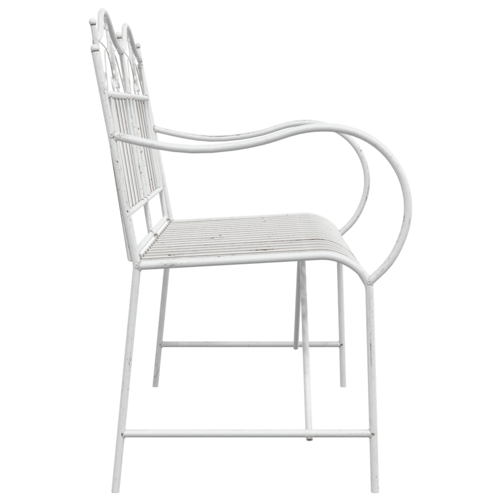 Panchina Bianca Metallo 103.5 x 59 x 89 cm Durevole