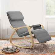 Sedia oscillante - Supporto regolabile per i piedi - Lato laterale - Supporto per la testa - Grigio