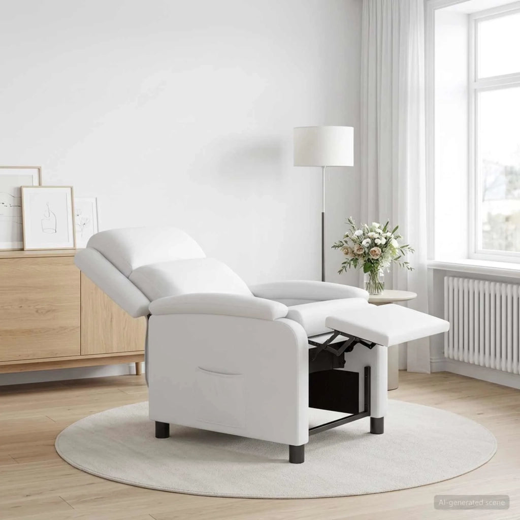 Divano Sedia-Poltrona reclinabile Bianco Similpelle 600880