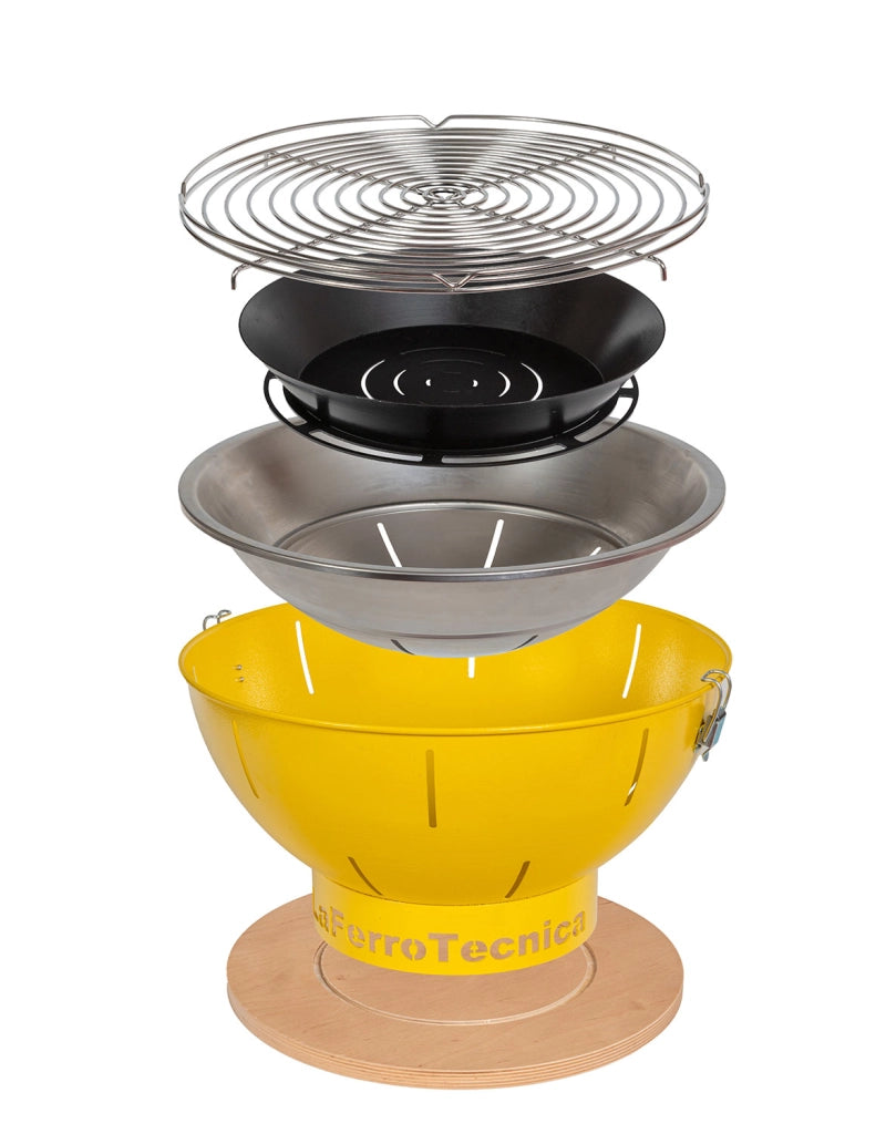 Barbecue a Carbonella Ø41x25 cm Smile in Acciaio Giallo