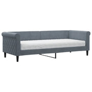 Divano letto | Sof¨¤ letto | Letto singolo con Materasso Grigio Scuro 80x200 cm in Velluto