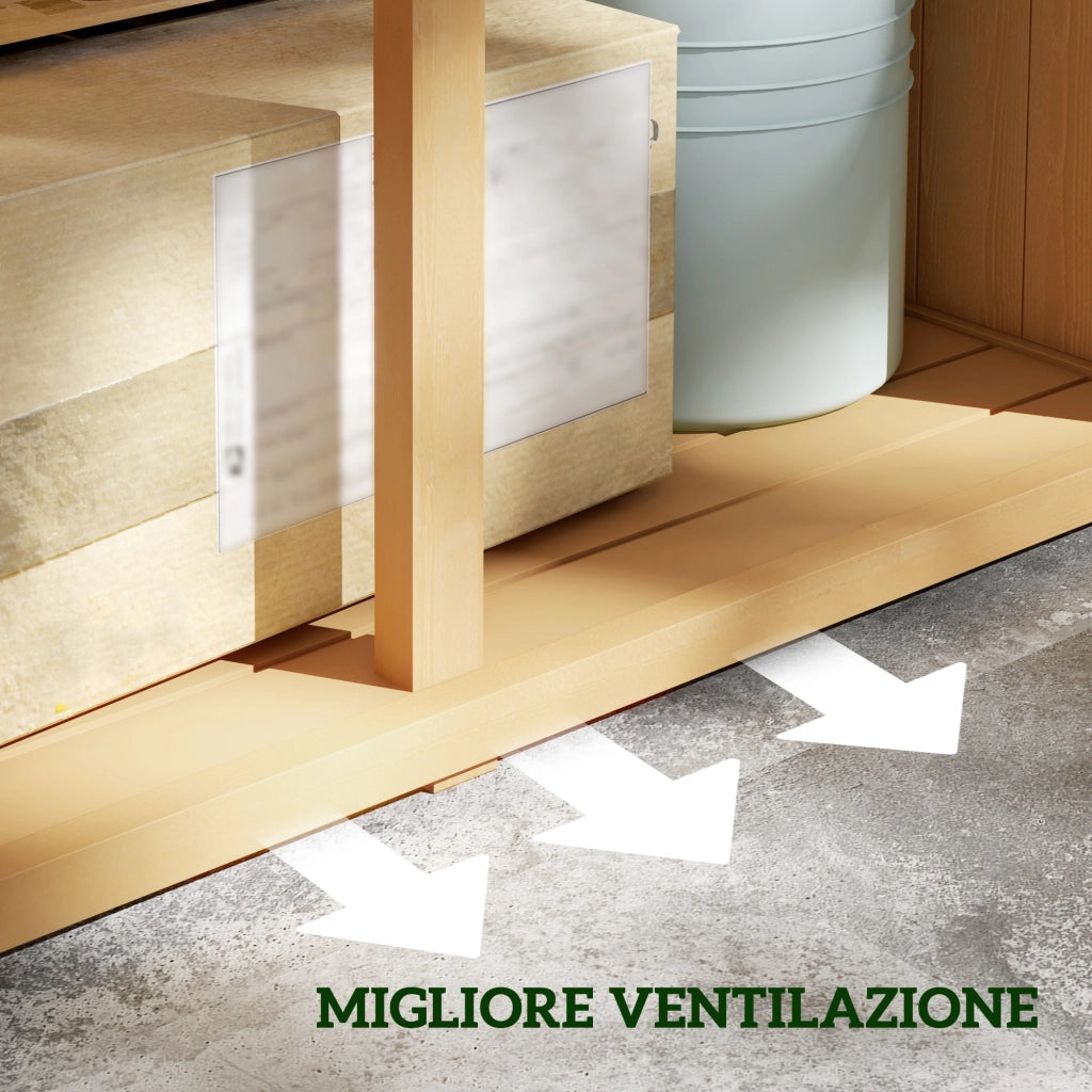 Casetta da Giardino in Legno 4 Ripiani ¨C Zephmum ¨C 87x46.5x160 cm Giallo Verde