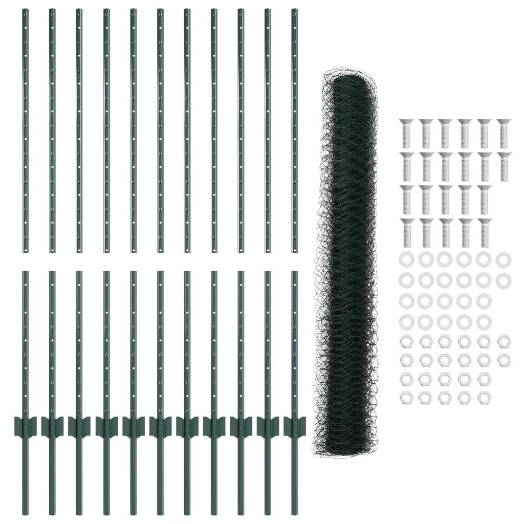 Set di Recinzioni da Giardino Set di 2 Verde Metallo Grande