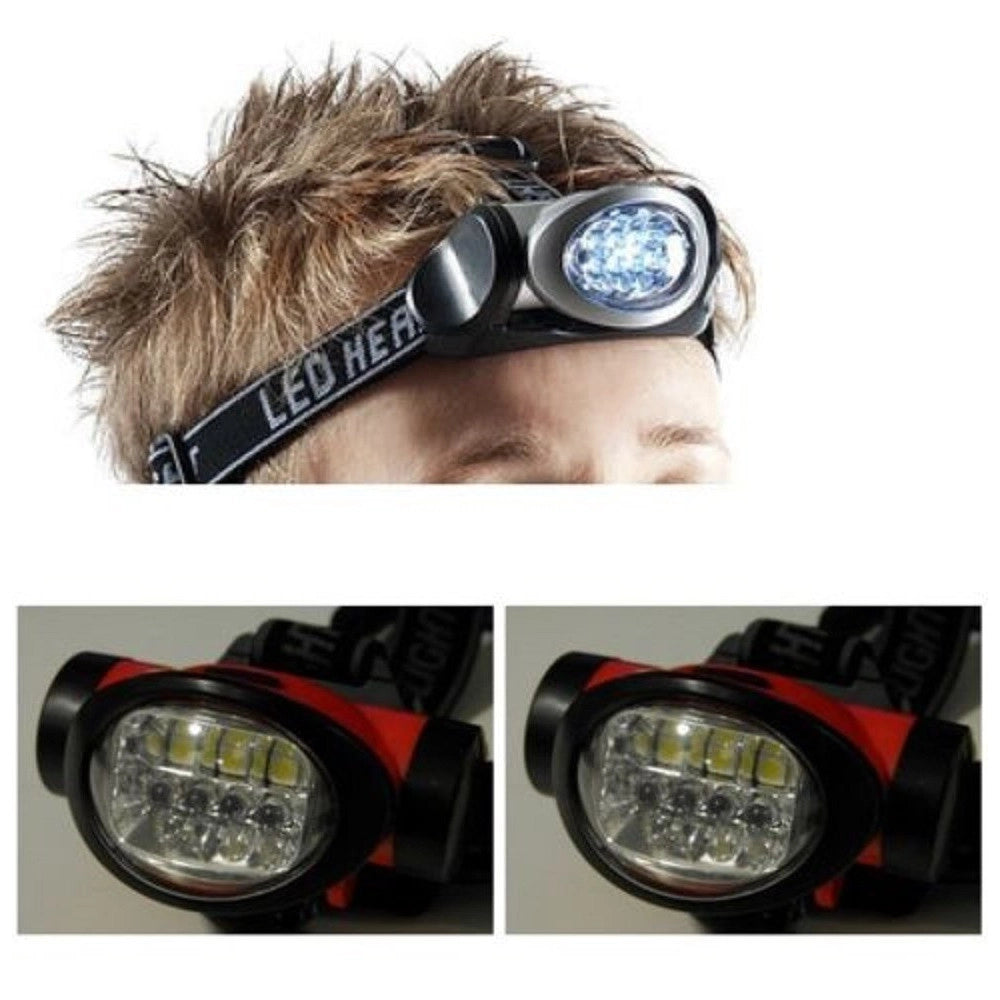 Trade Shop - Torcia Led Frontale Da Testa Luce Lampada Ricaricabile 6 Led Camping Caccia -