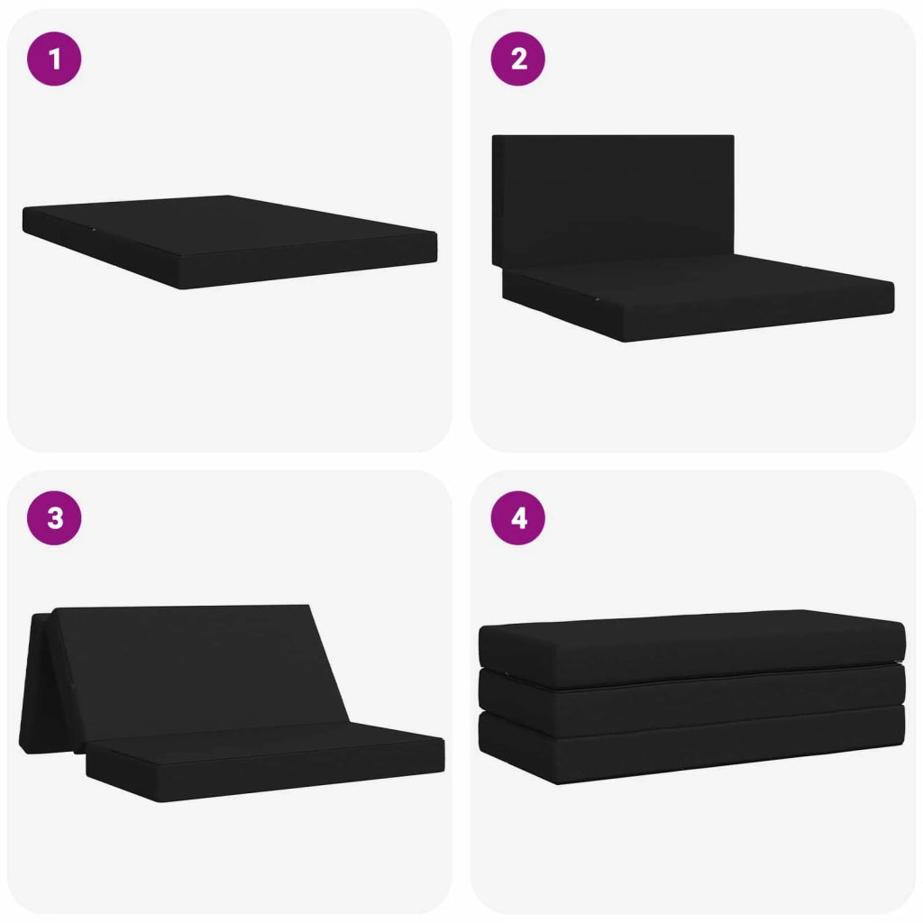 Divano Letto Pieghevole 120 x 67 x 45 cm Nero