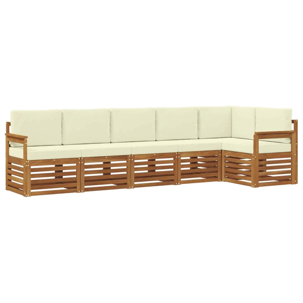 Set divano sezionale con cuscino 6 pcs Naturale e Crema 3374875
