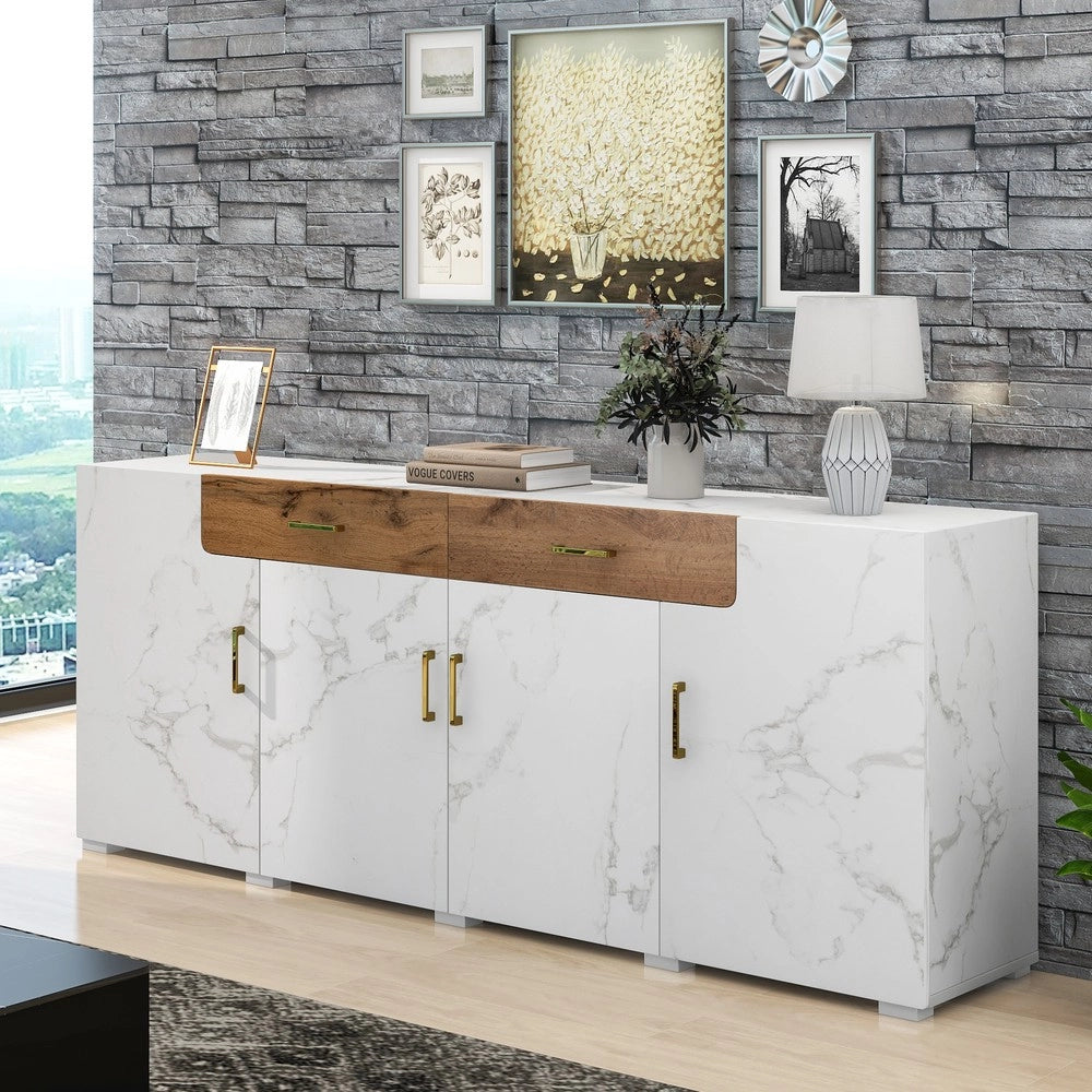 Credenza con 4 Ante e 2 Cassetti ¨C MINIMAL ¨C 208x39.5x80 cm