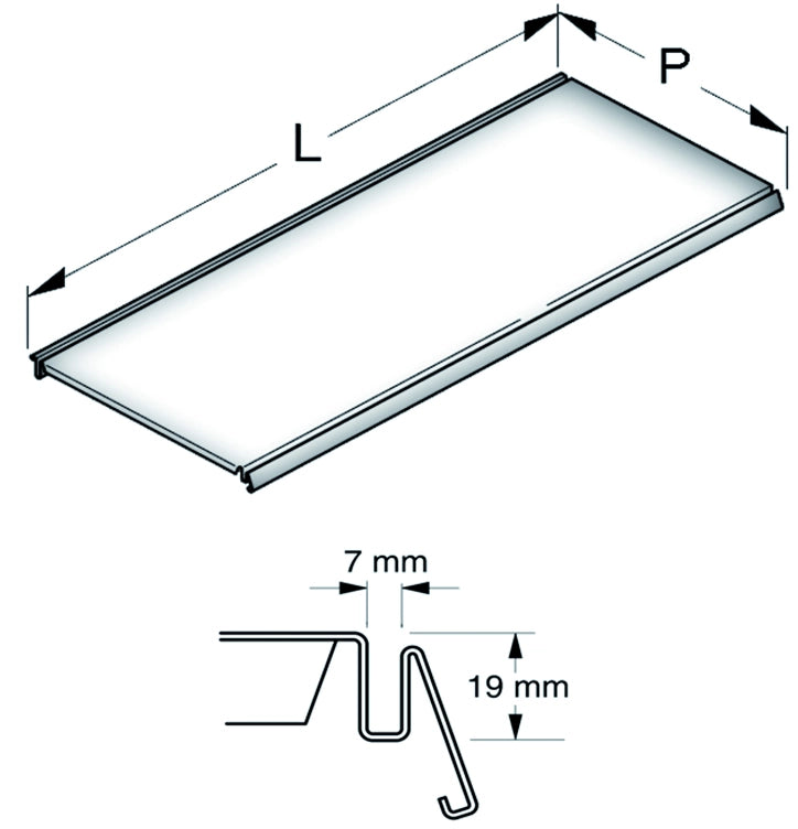 RIPIANO LISCIO cm. 47x100 Col. Bianco RAL9001