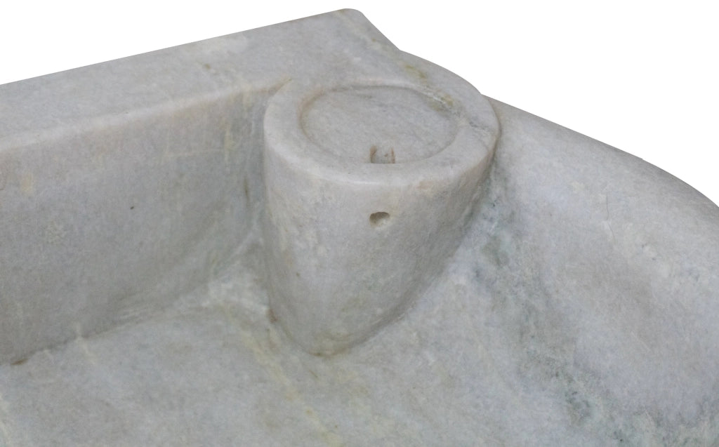 Biscottini Lavandino in marmo bianco L50xPR40xH15 cm Vasca realizzata completamente