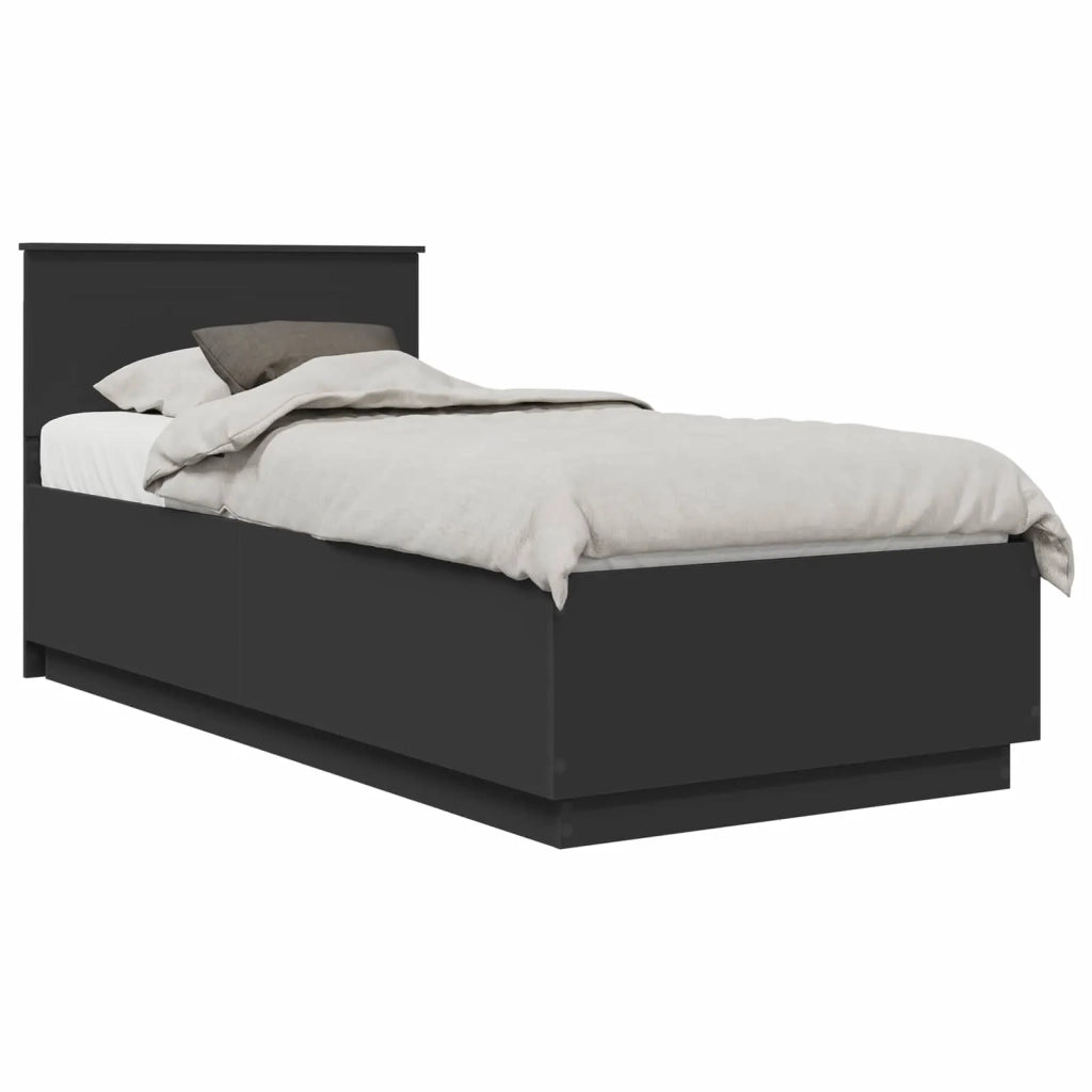 Struttura del letto Nero 70 x 190 cm Legno multistrato