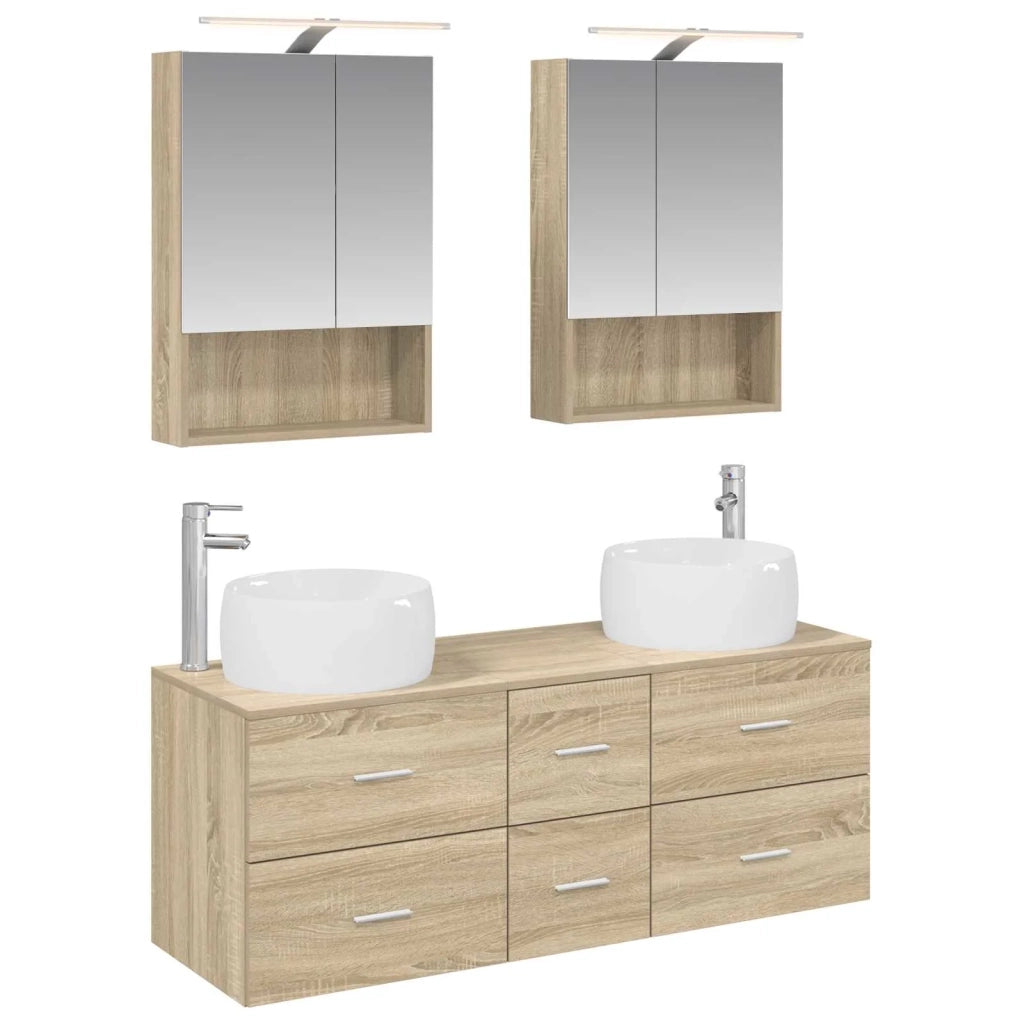 Set di mobili per il bagno 5 pcs Rovere Sonoma 3407041