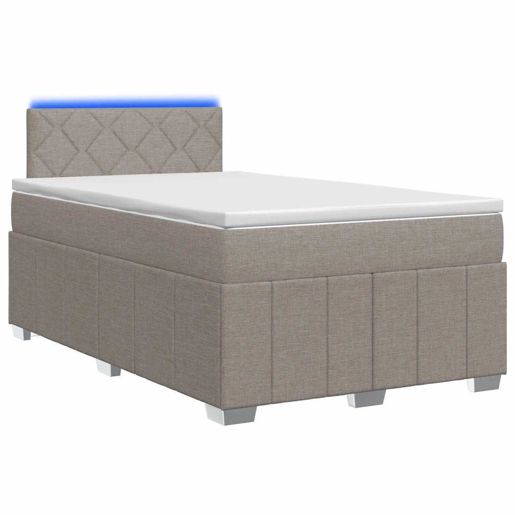 Letto box spring con materasso Tortora 120 x 200 cm Tessuto 3452660