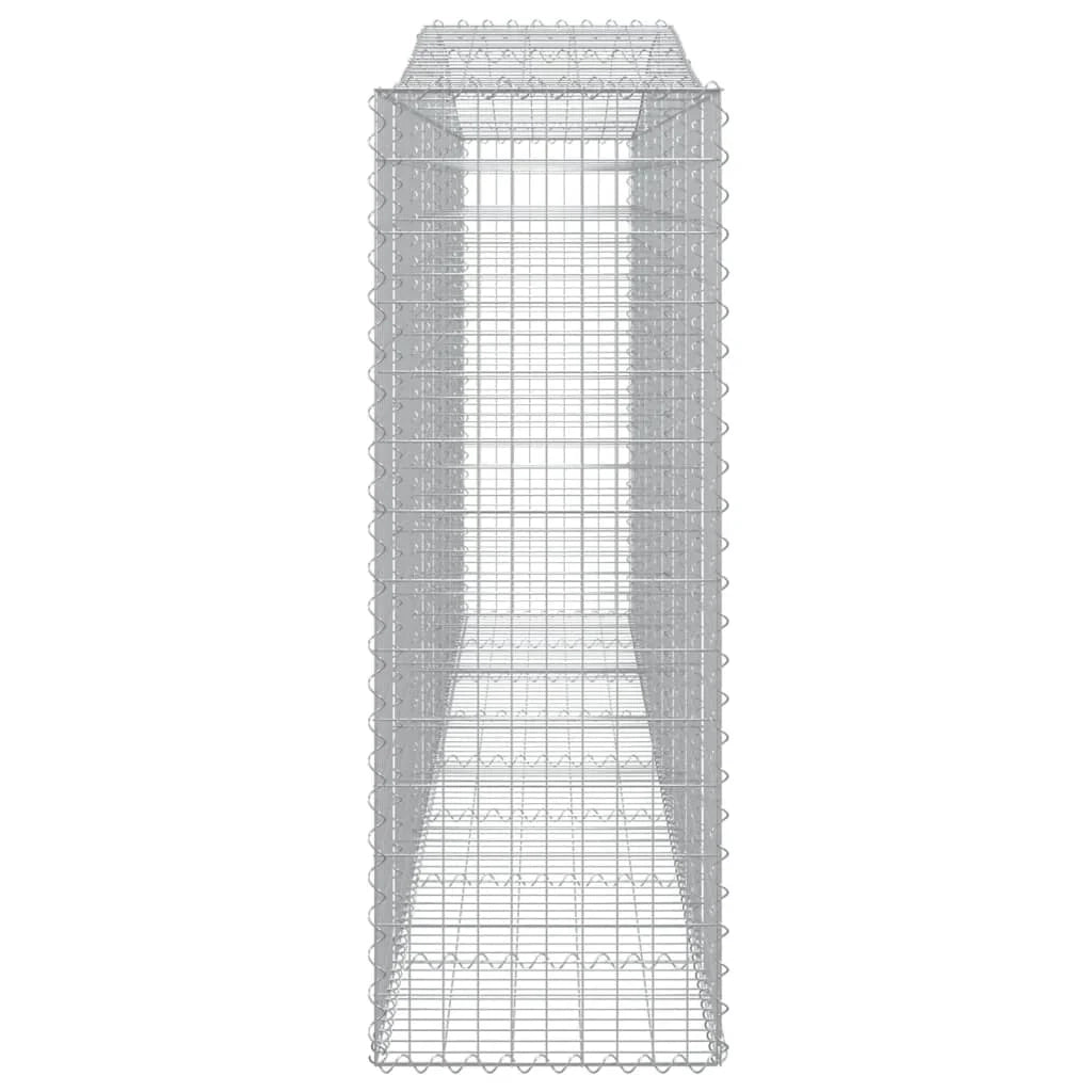Set di 4 gabbioni ad arco per recinzione gabbia o muro di contenimento 400 x 50 x 140/160 cm ferro zincato argento 02_0041494