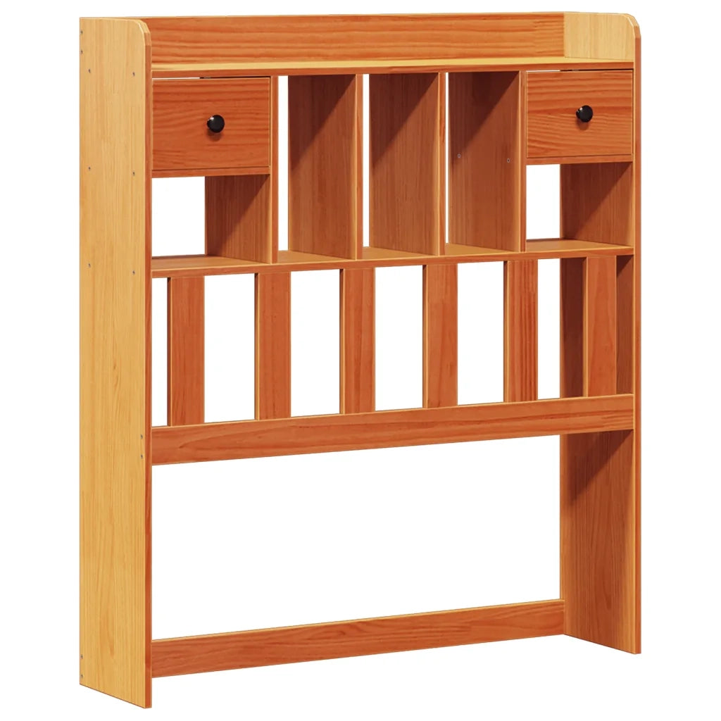 Letto Libreria senza Materasso-Struttura Letto con contenitore Marrone Cera 100x200 cm in Pino 259223
