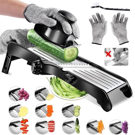 Mandolina per verdure con lama regolabile - Multifunzionale taglia verdure per julienne e fettine.
