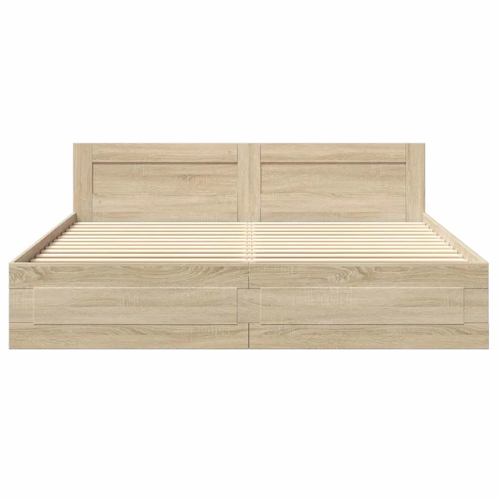 Struttura del letto 2 pcs Sonoma 193 x 203 cm Legno multistrato 3402856