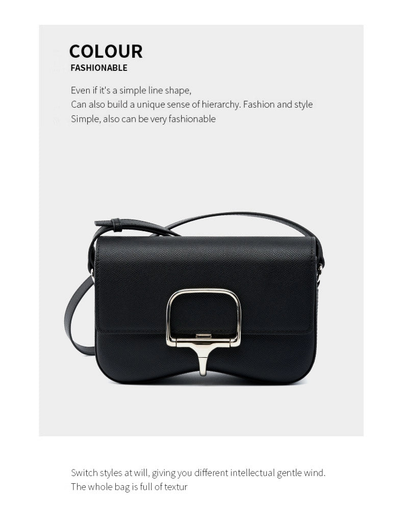Borsa a tracolla Della da donna in vera pelle nera