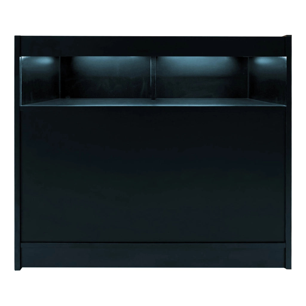 Set Bancone Nero Theseus LED B1200 LM60 con Serratura e Vetrina Espositiva