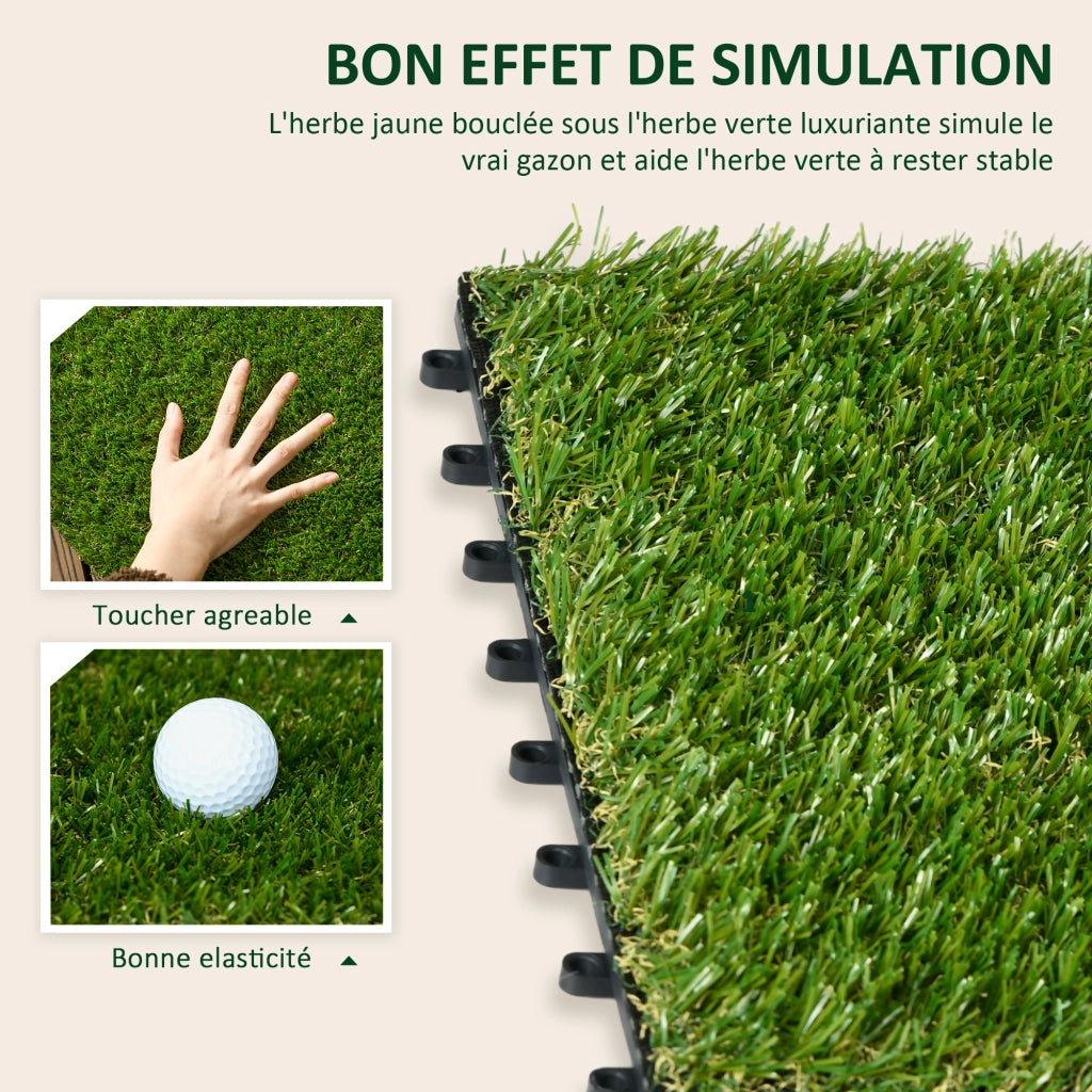 Tappeto erboso sintetico ¨C zephmum ¨C 10 pezzi 30x30 cm spessore 3 cm colore verde