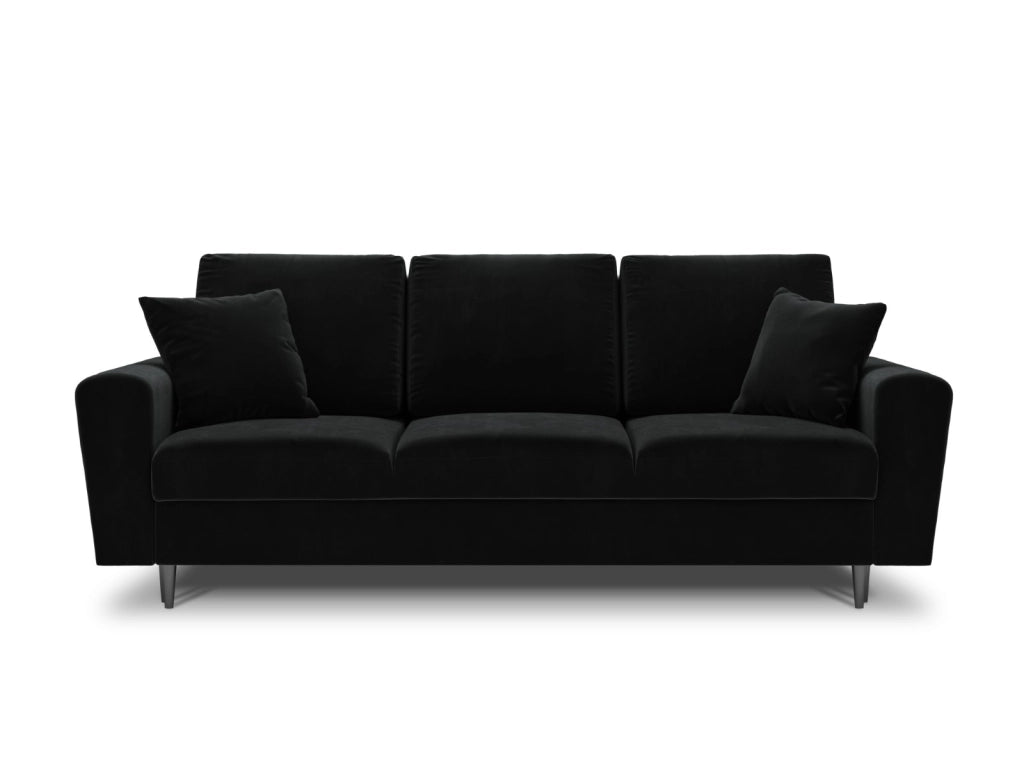 Cosmopolitan Design - Divano convertibile con contenitore "Kyoto" 3 posti in velluto nero 