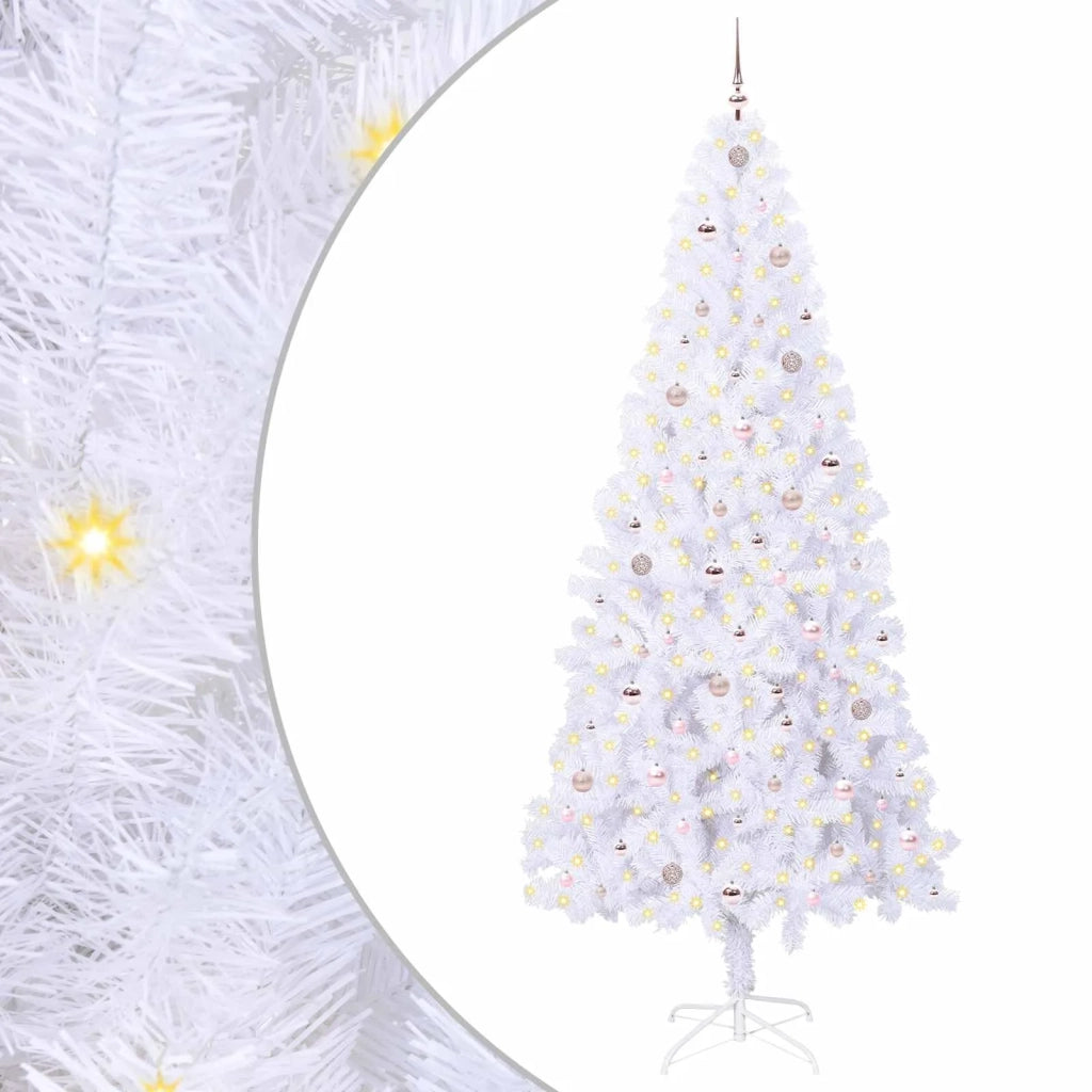 Albero di Natale | Decorazioni natalizie artificiale Bianco 240 cm PVC e Acciaio