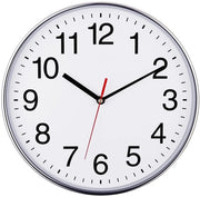Orologio da parete silenzioso, 30 cm, silenzioso, non ticchettante, orologio da parete di alta qualità in quercia nera, orologio decorativo per casa/cucina/ufficio/scuola, facile da leggere, funziona con batterie (cromo)