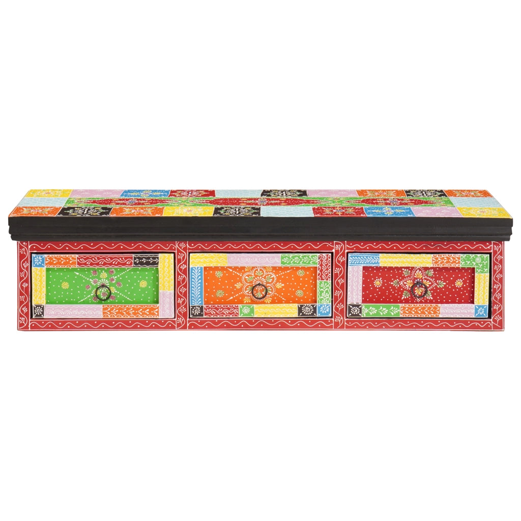 Mobile TV a parete 100x30x24 cm Legno massello Mango grezzo