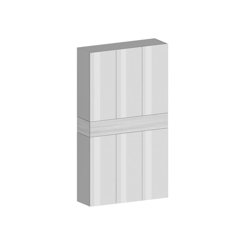 Scarpiera Charoite, Porta scarpe salvaspazio a 7 ante, Armadio multifunzione da ingresso, 114x38h200 cm, Bianco effetto larice