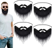 Falsa Barba in Feltro - 4 Pezzi - Barba Finta per Bambini - Accessori per Feste - Barba da Halloween - Feste di Costume - per Uomini - Barba Finta