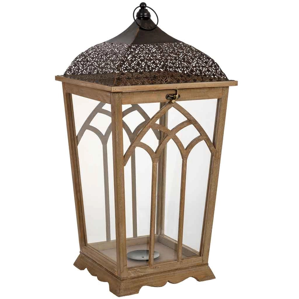 Lanterna in legno 35x35x72h cm